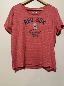 New Era 2022 Red Striped Tee Boston Red Sox Baseball Club T Shirt Womens Size XL - Picture 1 of 8