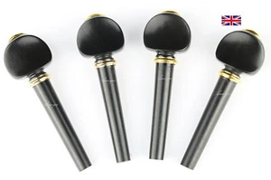 Violin Peg Set Ebony Wood with brass collar - Vatelot Model - Picture 1 of 3
