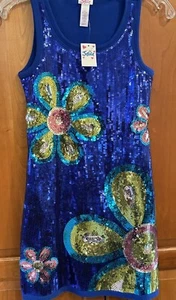 Justice Girls 10 Sequin Party Sleeveless Dress FLOWER POWER! Nwt! Reg. $55 - Picture 1 of 5