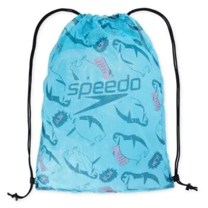 Speedo Mesh Swim Bag - Printed Blue/Pink, Swimming Bag, Mesh Sports Bag, Gym Bag - Picture 1 of 2