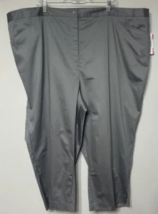 Maggie Barnes Pants Secret Slimmer Cropped  Plus Size 32W  Gray Stretch NEW - Picture 1 of 11