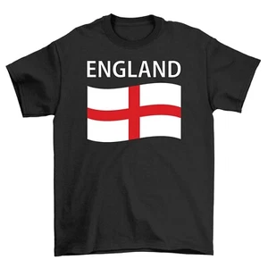 Wavey England Flag T-Shirt Adults & Kids Euro 2024 Football Fan Tee Shirt - Picture 1 of 11