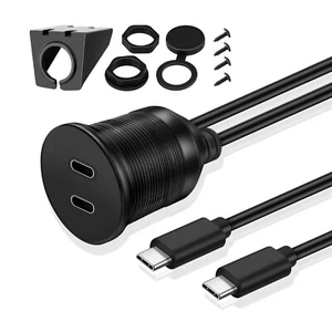 USB C 3.0 Flush Mount Extension Cable for Car Dashboard Panel Dash Mount 3ft 1M - Picture 1 of 7