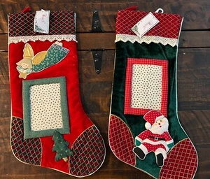 Two Vintage Rauch Christmas Stockings Insert Photo NWT Rare! - Picture 1 of 13