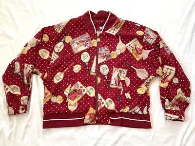 Vintage 80s 90s Tail Activewear Tennis Jacket Red Retro Print Windbreaker M - Image 1 of 4