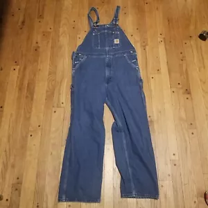 Carhartt Salopette Uomo 40x30 Bavaglini Blu Jean Farmer Cottagecore - Foto 1 di 15