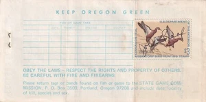 1971 Oregon Hunting License w/RW38 Federal Duck Stamp (61370) - Picture 1 of 2