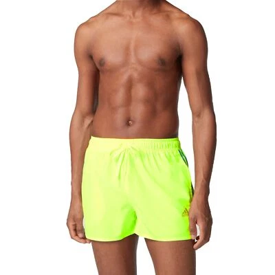 adidas Ess 3 Stripes Board Shorts Herren Badeshorts Badehose Neon Gelb Mint - Bild 1 von 4