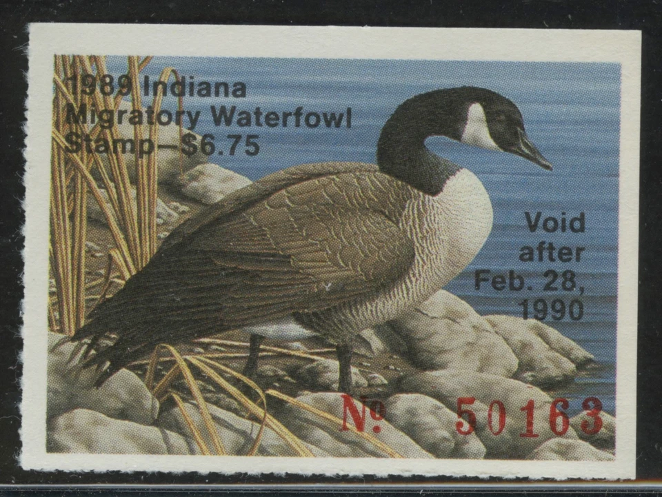 Indiana 1989 single  Duck stamp -  Mint Never Hinged. **6** - Image 1 of 1