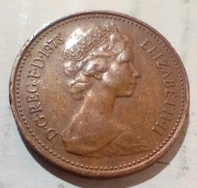 One New Penny 1973 UK GB Coin Elizabeth II British 1 P Pence - Image 1 of 2