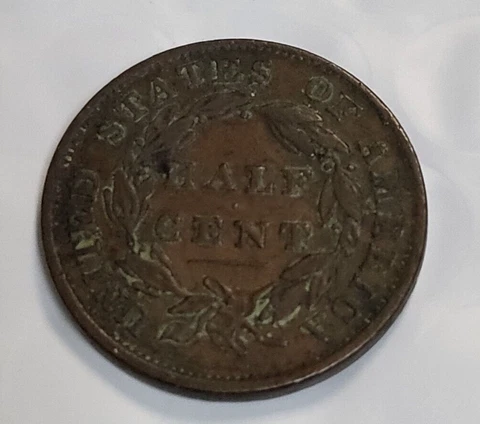 1834 Classic Head Half Cent VF B140 Cover