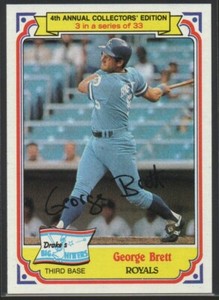 George Brett 1984 Topps Drake's Big Hitters #3 Kansas City Royals Hall of Fame 1