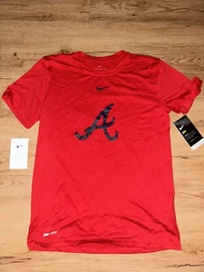 NIKE MENS ATLANTA BRAVES LOGO DRI FIT T SHIRT SIZE SMALL NWT - Picture 1 of 5