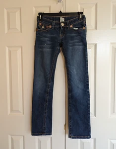 True Religion Skinny Jeans Gr. 26 x 33 bestickt Klappe Stretch Damen Jeans - Bild 1 von 9