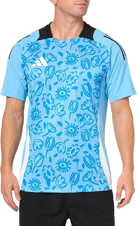 Adidas Tiro 24 Soccer Jersey Mens Large Floral Blue IS2772