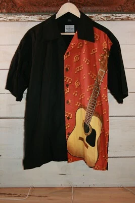 David Carey Originals Men’s Button-Down Size L Guitar Music Shirt Cotton/Rayon - Image 1 of 4