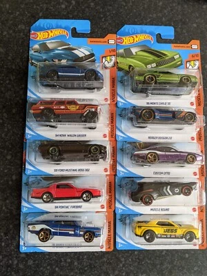 Hot Wheels 2020 Muscle Mania Full Set Of 10: Ford,Dodge,Chevy,Pontiac - Image 1 of 4