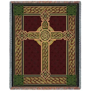 72x54 CELTIC CROSS Irish Ireland Decor Tapestry Afghan Throw Blanket  - Picture 1 of 1