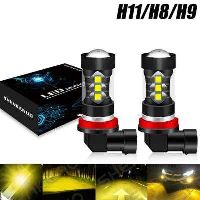 Mini H11 H8 H9 3000K Golden Yellow LED Headlight Bulbs High Low Beam Fog Light - Image 1 of 4