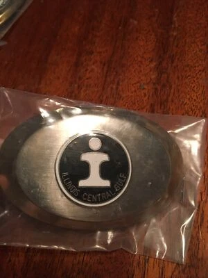 Vintage Illinois Gulf Railway Railroad Belt Buckle - Metal / White / Black - Image 1 of 2