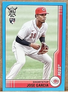 2021 Topps Big League Electric Blue Jose Garcia #121 Rookie Cincinnati Reds RC