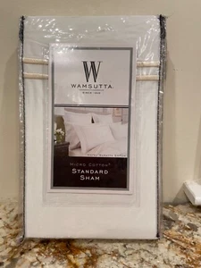 NEW WAMSUTTA MICRO COTTON STANDARD KING SHAM HOTEL BARATTA STITCH WHITE GOLD - Picture 1 of 5