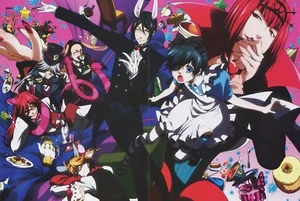 poster promo Black Butler Kuroshitsuji anime Yukie Sako Sebastian Ciel Grell - Imagen 1 de 2