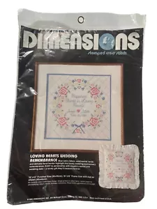 Vintage 1985 Dimensions Loving Hearts Wedding Remembrance Cross Stitch Kit Gift - Picture 1 of 6