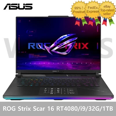 ASUS ROG Strix Scar 16 G634JZ-NM015W 16" RTX4080 1TB 32GB i9-13980HX Win11 - Image 1 of 4