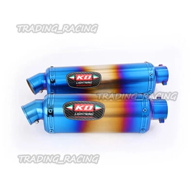 Silenciador silenciador azul tubo de escape universal para motocicleta ATV de 1,5"-2" deslizable 51 mm Foto 1 de 4
