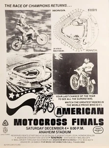 1976 American Motocross Finals Rennwerbung Anaheim Stadium - Bild 1 von 1