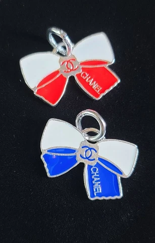 Silver and Blue, Red Chanel buttons 2pc Cover