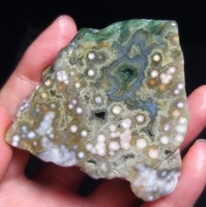 Rare 74G Natural Orbicular Ocean Jasper Rough Stone Healing Madagascar QT90 - Bild 1 von 20