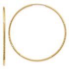 10k Yellow Gold 1.25mm Diamond-cut Endless Hoop Earrings L- 46 Mm, W-46 Mm