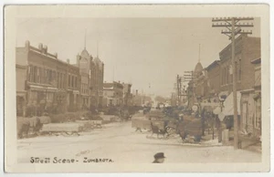 Zumbrota 1909, Minnesota - FOTO REAL calle principal en nieve, trineos tirados por caballos - Imagen 1 de 2