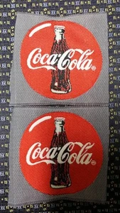 Lot of 2 COCA COLA WOVEN LABEL Sew-On 2.75" X 2.75 - Picture 1 of 2