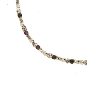 Sterling Silver Necklace Wine Color & Sterling Silver Beads From Israel By Lior - Picture 1 of 1