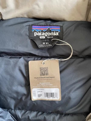 Chaqueta Patagonia Downdrift, Plumón, DWR, Capucha Extraíble, Para Hombre Mediana, Nueva, Precio de venta sugerido por el fabricante $329 Foto 1 de 3