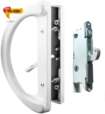 Patio Door Handle Set + Mortise Lock 45° Perfect Replacement for Sliding Glass.. - Image 1 of 4