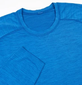 Lululemon Metal Vent Tech Shirt Men's Large Blue Crewneck Performance Stretch - Picture 1 of 14