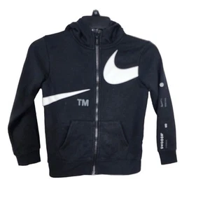 Nike Boys Hoodie Sweatshirt Size 7 Large Full Zip Big Logo Graphic TM Swoosh - Picture 1 of 11