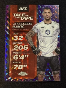 Aleksandar Rakic 2025 UFC Topps Chrome Tale of the Tape Purple Geometric /10 - Picture 1 of 3