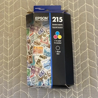 Genuine Epson 215 Black & Tri-Color Ink Combo Pack - EXP 07/2027 - New Unopened - Image 1 of 4