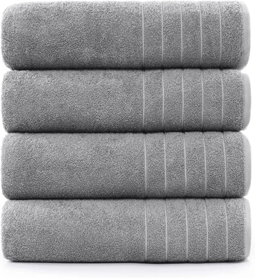 Bath Sheets 4 Pack (36"X 72"), 100% Ring Spun Cotton Bathroom Towels, Soft Absor - Image 1 of 4