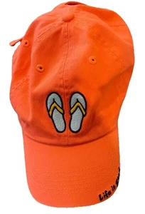 Gorra de béisbol Life Is Good OSFM chanclas bordadas naranja melocotón - Imagen 1 de 6