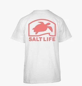 Salt Life Girl’s White Pro Salt Turtle Short Sleeve T-Shirt NWT Size S - Picture 1 of 3