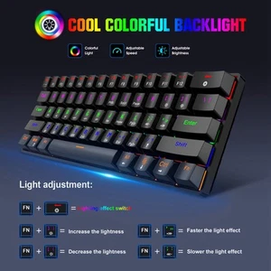 Gaming-Tastatur 61 Tasten RGB-Hintergrundbeleuchtung Tragbar Drei KUI - Bild 1 von 24