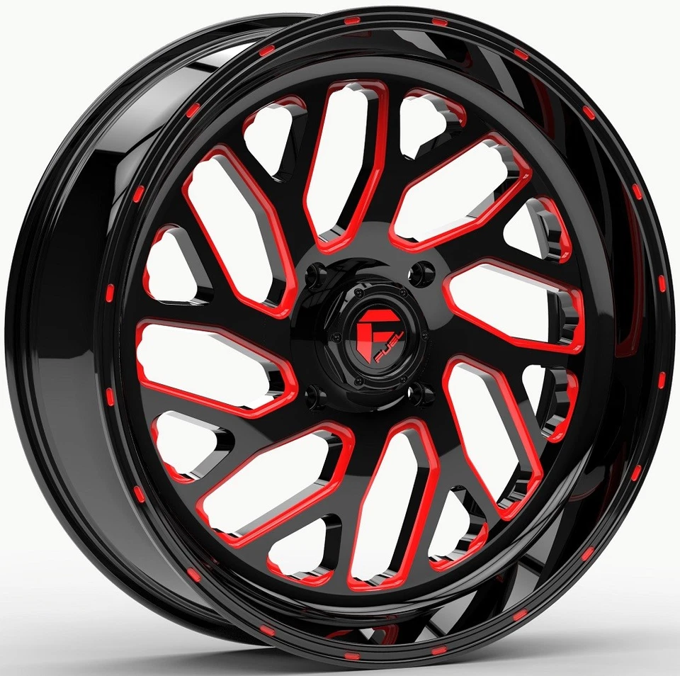 Fuel Triton 24x7 ATV/UTV Wheel - Gloss Black/Red (4/137) 4+3 [D6562470A644] - Image 1 of 1