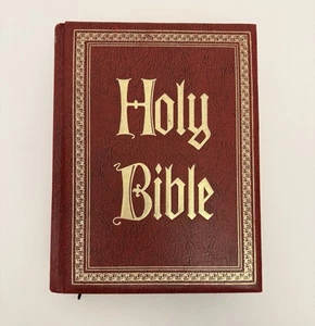 Sacra Bibbia Omega 1971 Lg Famiglia Bibbia Bellissima Rossa KJV LETTERA ROSSA Illustrata. - Foto 1 di 12