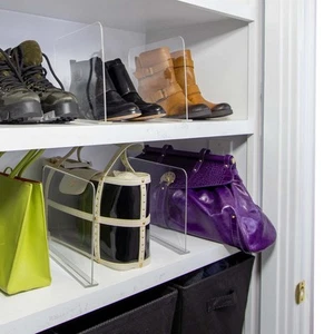 Closet Organization with Acrylic Clear Shelf Dividers - Organizer for Clothes - Picture 1 of 6